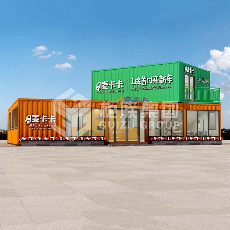 Full furnished container office building prefab house steel structure
