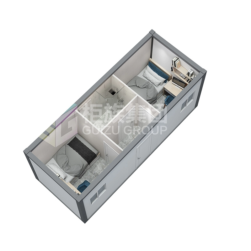China Low Cost flat pack temporary 2 bedroom house