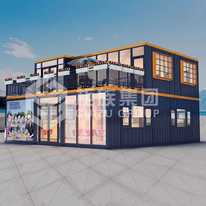 Duplex Shipping Prefabricated Luxury Container Office Built with four 40ft Shipping Container