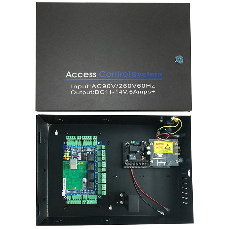 TCP/IP Network Computer Based Four Doors Wiegand Access Control Board System with Access Power Supply Box