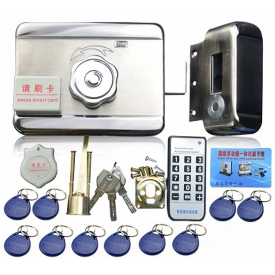 Electric Rim Lock with Card Reader for Access Control System