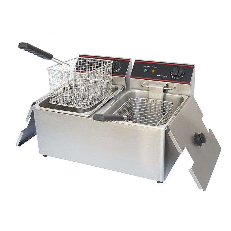 Counter Top Commercial Electric Deep Fryer Twin Tanks