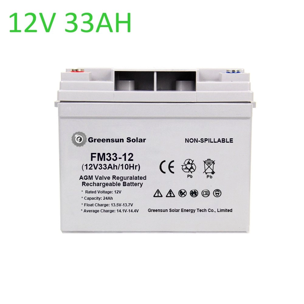 VRLA Battery 12v 33ah Deep Cycle AGM Batteries for Home