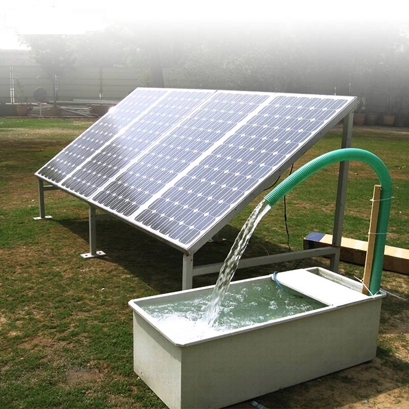 Deep well submersible solar powered water pump for home
