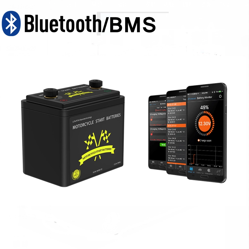 A123 26650 M1B Motorcycle Start Batteries with Bluetooth Monitor LiFePO4 12V 390CCA Pb-eq 21-24Ah