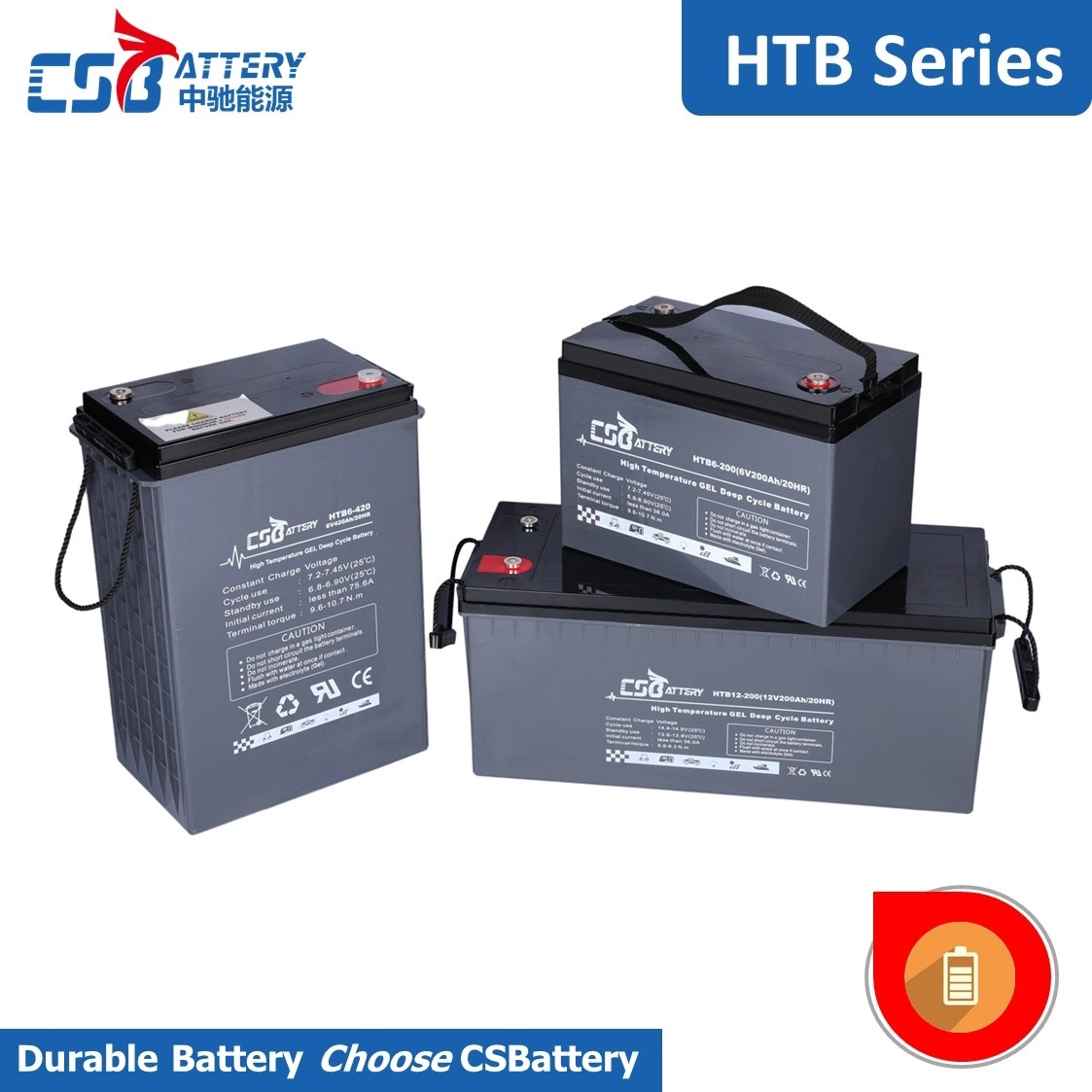 HTB12-40 12V 40AH High-Temp Deep Cycle Batteries