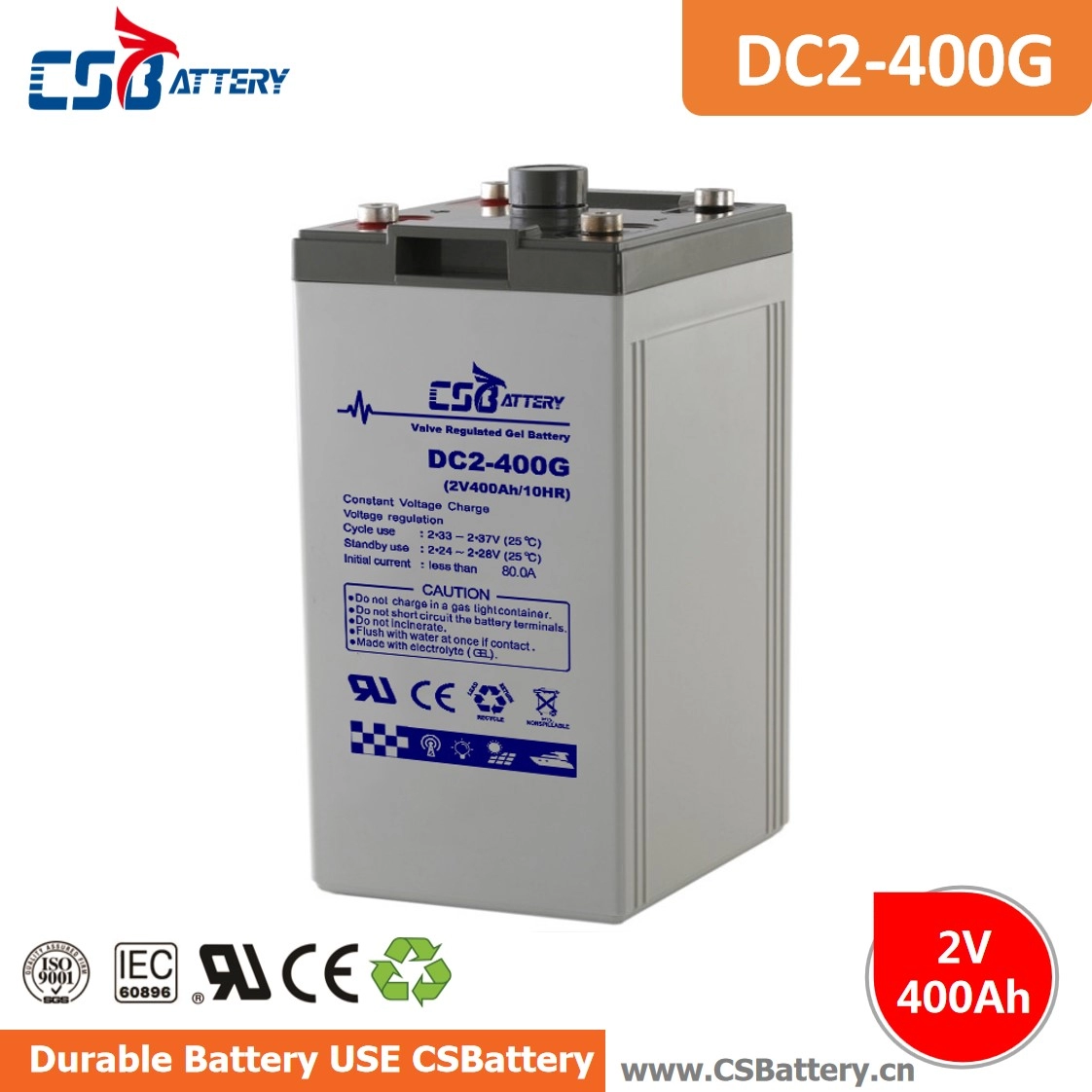 DC2-1500 2V 1500Ah  Deep Cycle Gel Batery