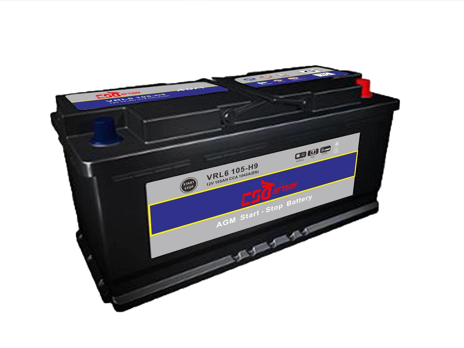 CSBattery VRL4 80-H7 Start-Stop AGM Car Battery--Ada