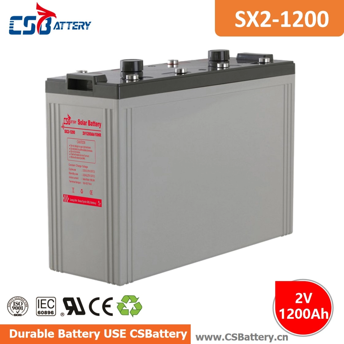 SX2-1200 2V 1200Ah Deep Cycle GEL Battery-Ada