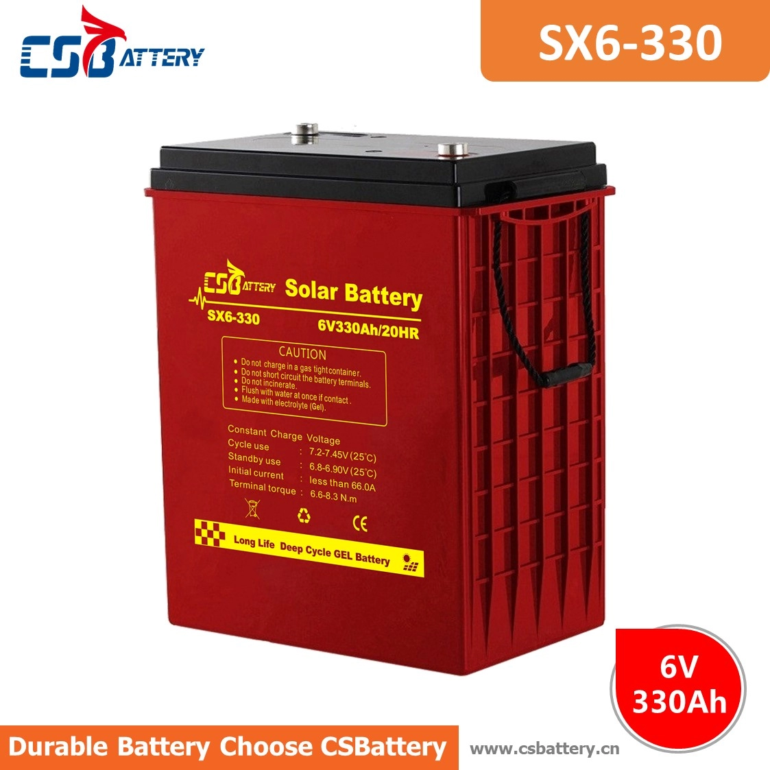 SX6-330 6V 330Ah Deep Cycle GEL Battery