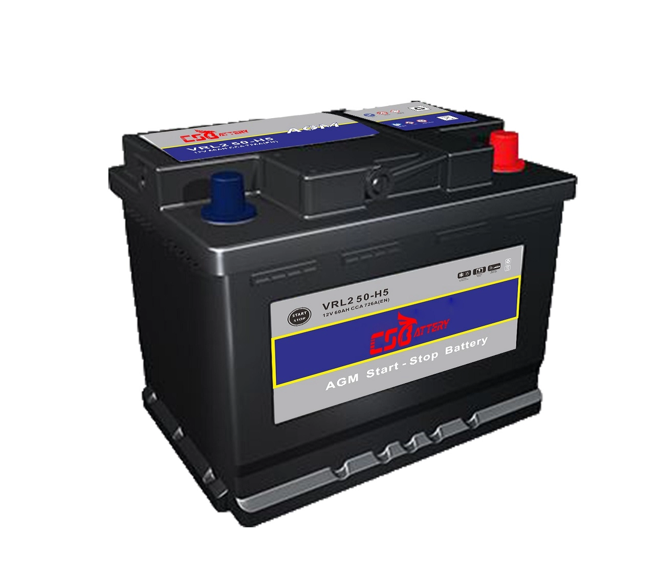 CSBattery VRL3 70-H6 Start-Stop AGM Car Battery--Ada