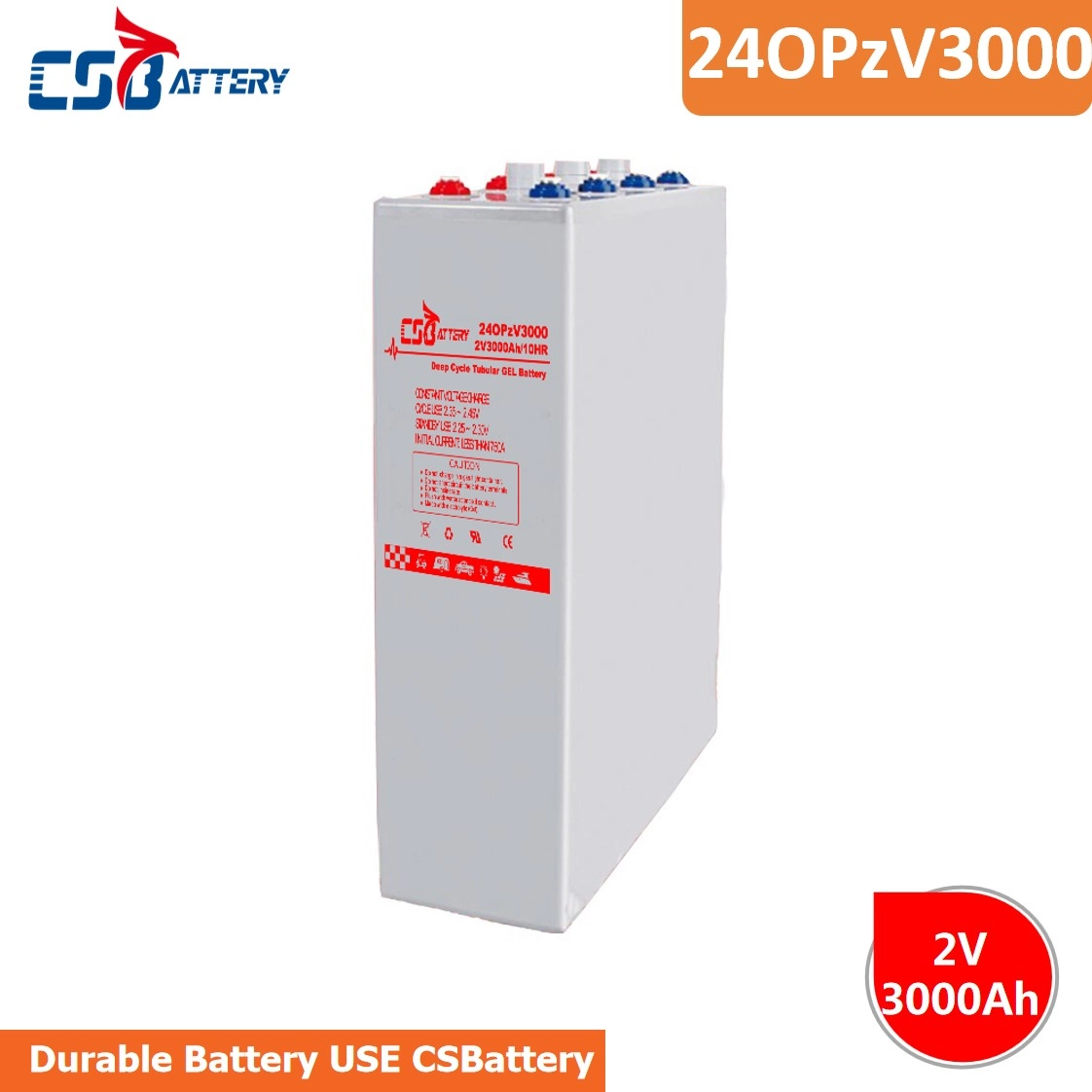 OPzV2-3000 2V 3000Ah Tubular Deep Cycle Gel OPzV Battery
