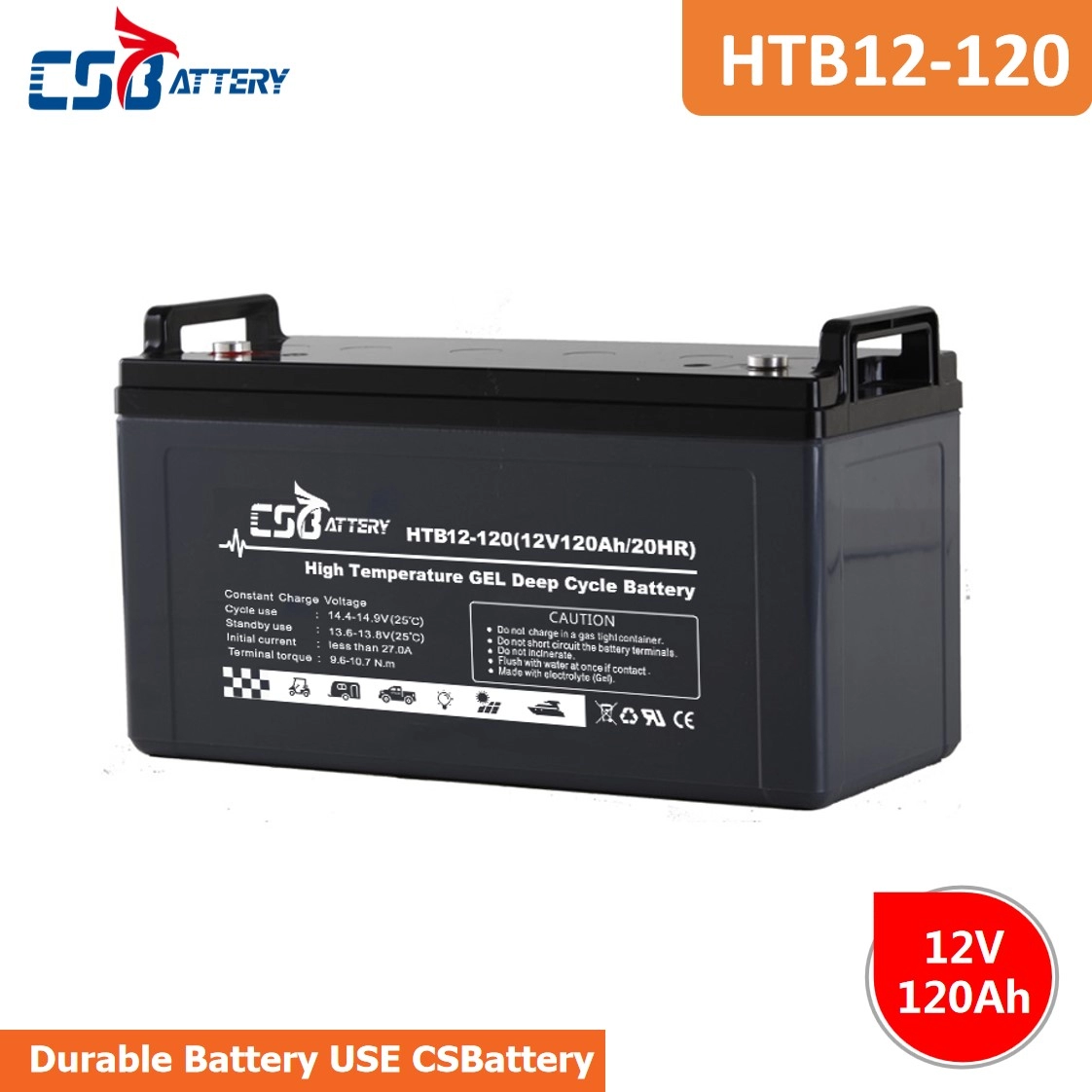 HTB12-120 12V 120AH High-Temp Deep Cycle Batteries