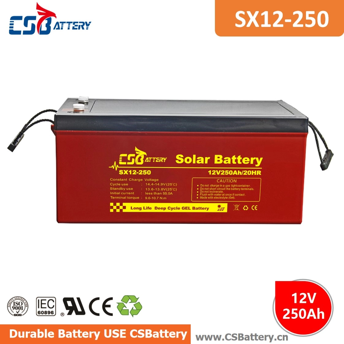 SX12-250 12V 250Ah Deep Cycle GEL Battery-Ada