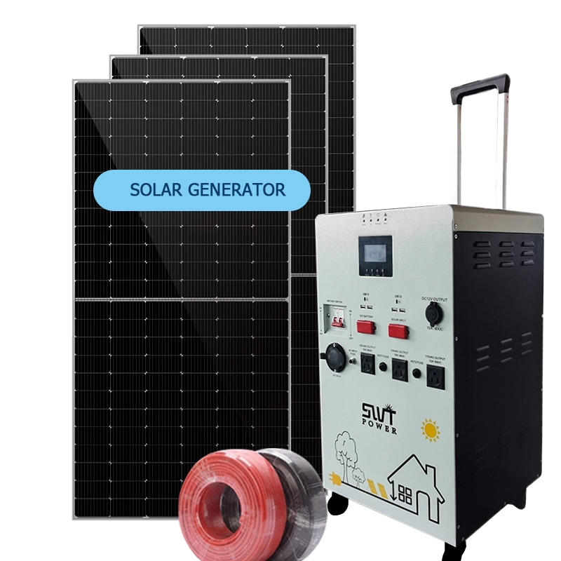 Solar generator kit portable lithium solar generator for home and camping