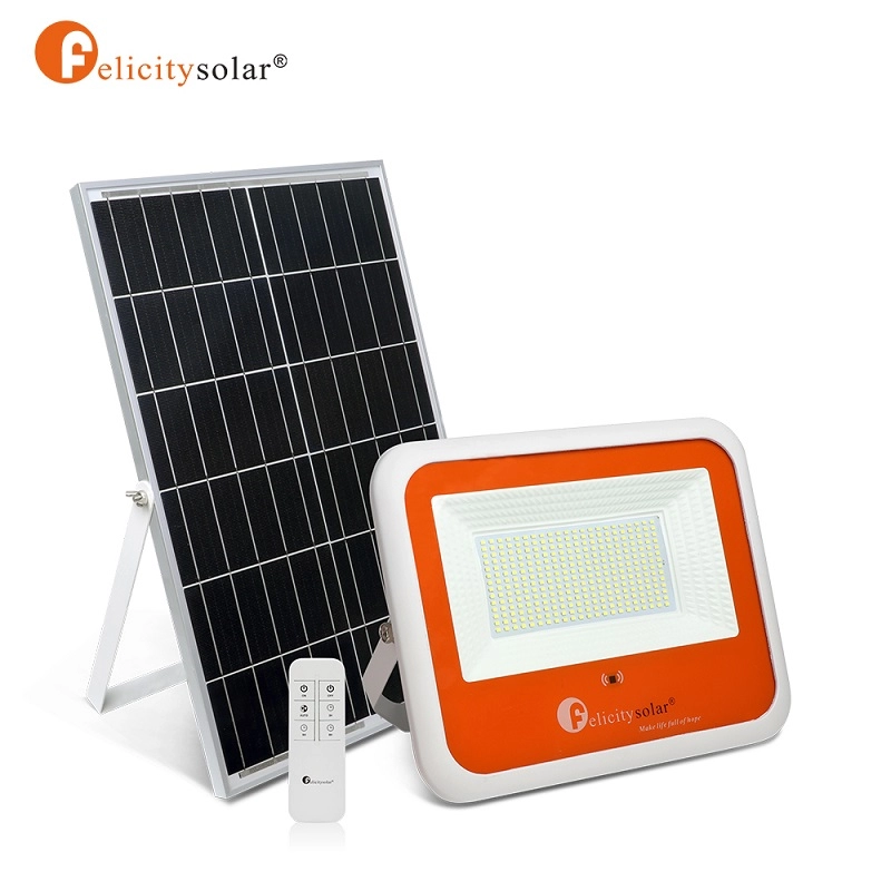 100W Waterproof Solar Flood Light With Remote Control