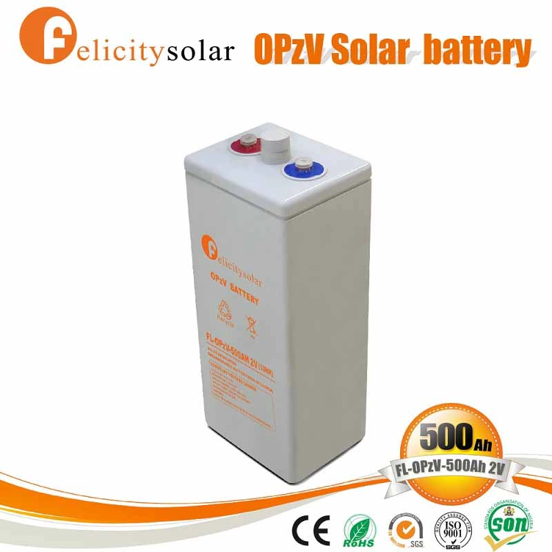Long Life Rechargeable Tubular Gel Battery OPzV 2V 500ah