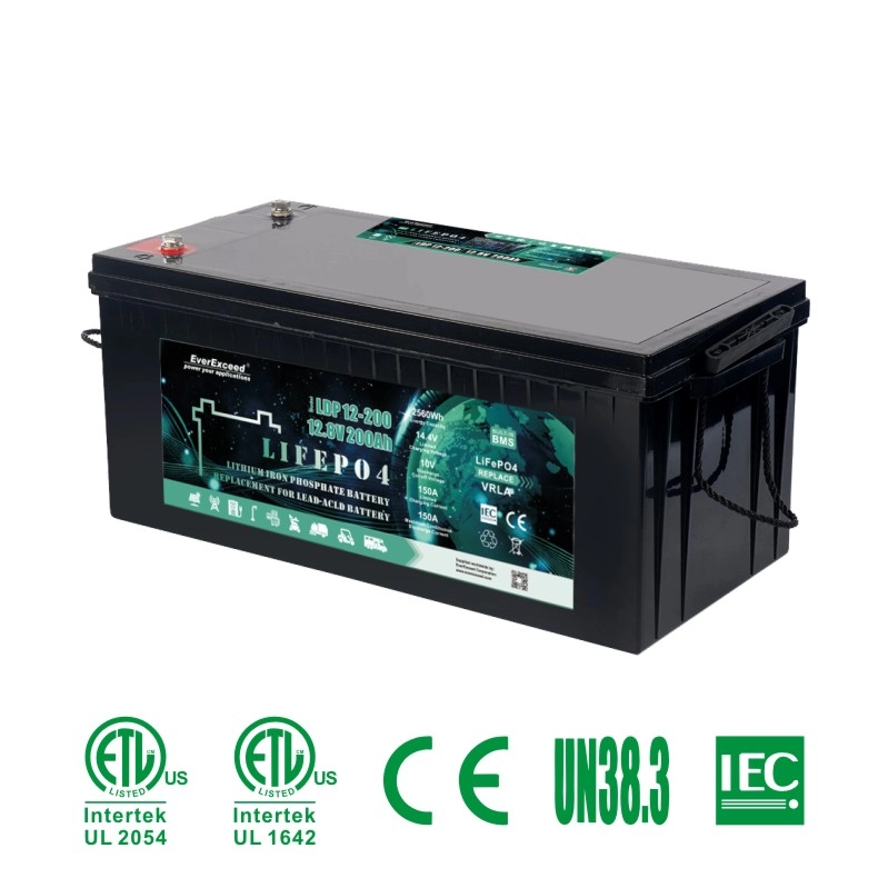 12.8V 200ah Lithium Ion Battery Lead Acid Replacement LiFePO4 Battery Pack 32700  Electric Vehicle Battery