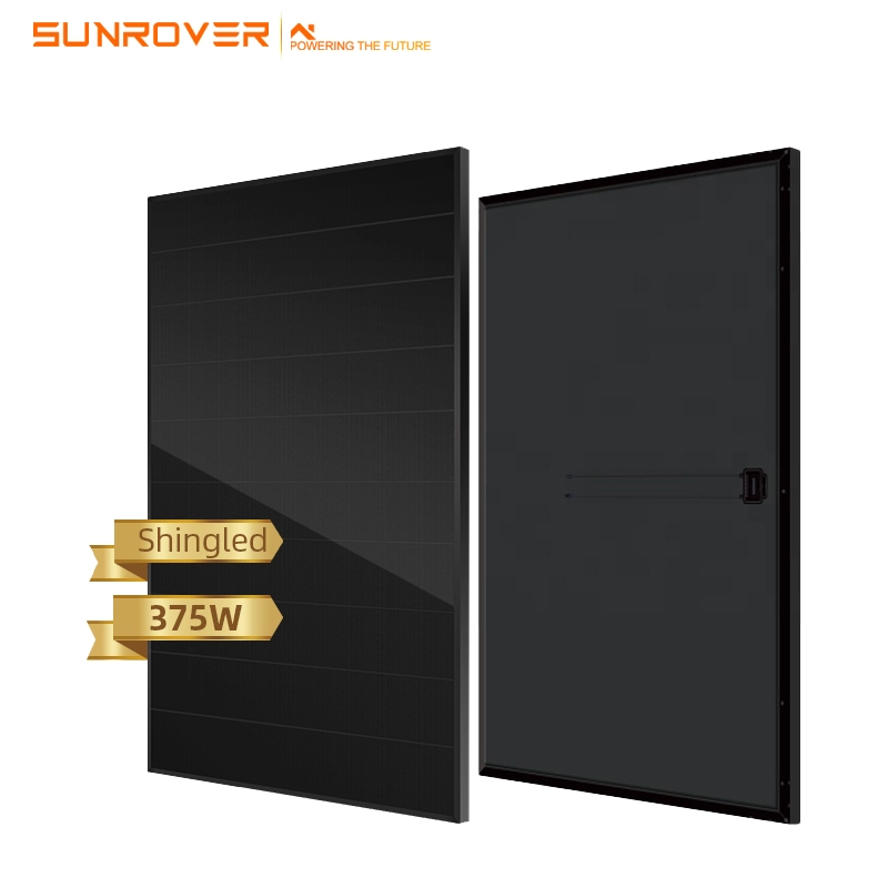 All black 375w 380w shingled solar panels 375w overlaping  panels