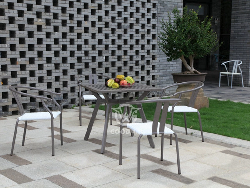 Modern Design Square Dining Table Set For Patio