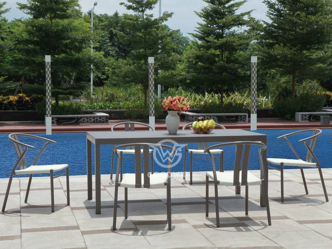 All Weather Aluminum Frame Dining Set For Outdoor