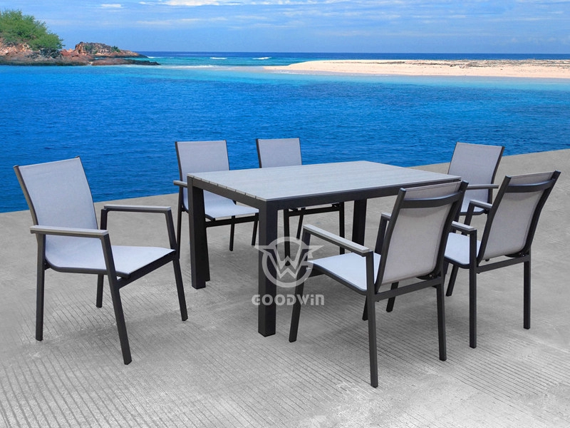 6-seat Rectangle Patio Restaurant Dining Set