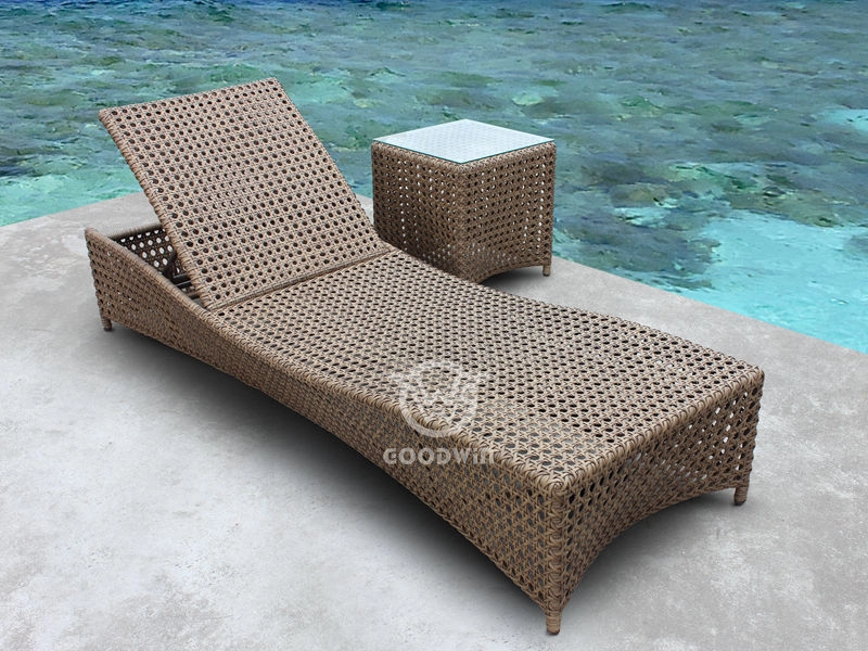 All Weather Synthetic Rattan Chaise Lounge Set