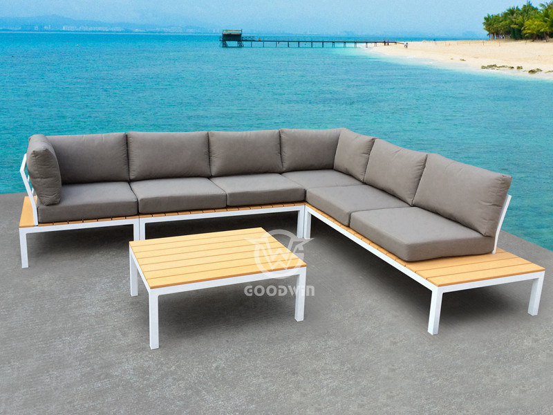 UV-resistant Outdoor Poly-wood Sectional Garden Sofa Set