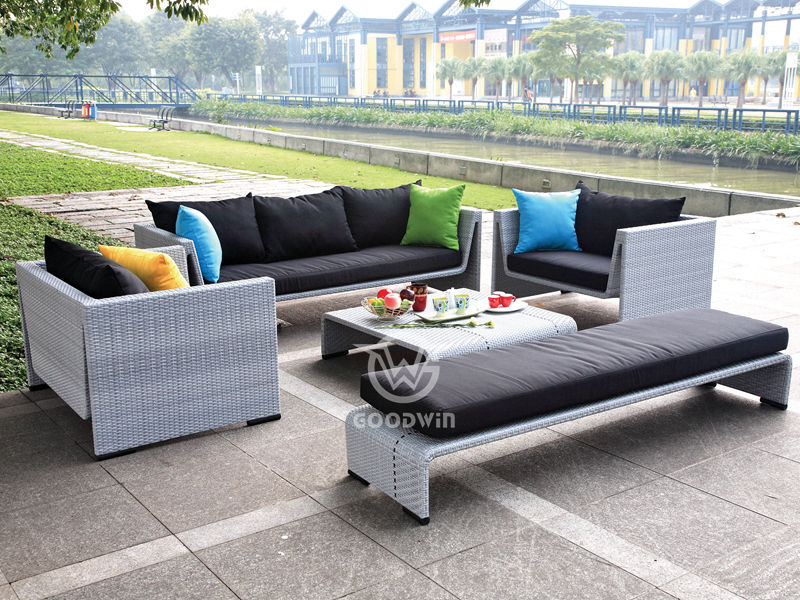 Outdoor Aluminum Frame Woven Rattan Sofa Set