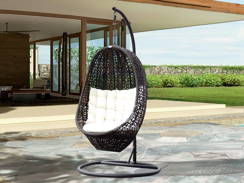 Metal Frame Synthetic Rattan Leisure Patio Hanging Chair