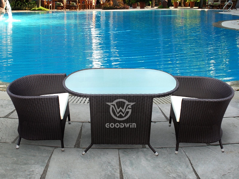 3 Piece Outdoor Synthetic Rattan Leisure Dining Set