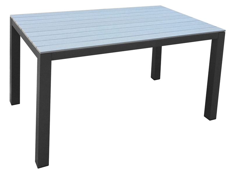 Knock Down Design Metal Frame Poly-wood Dining Table