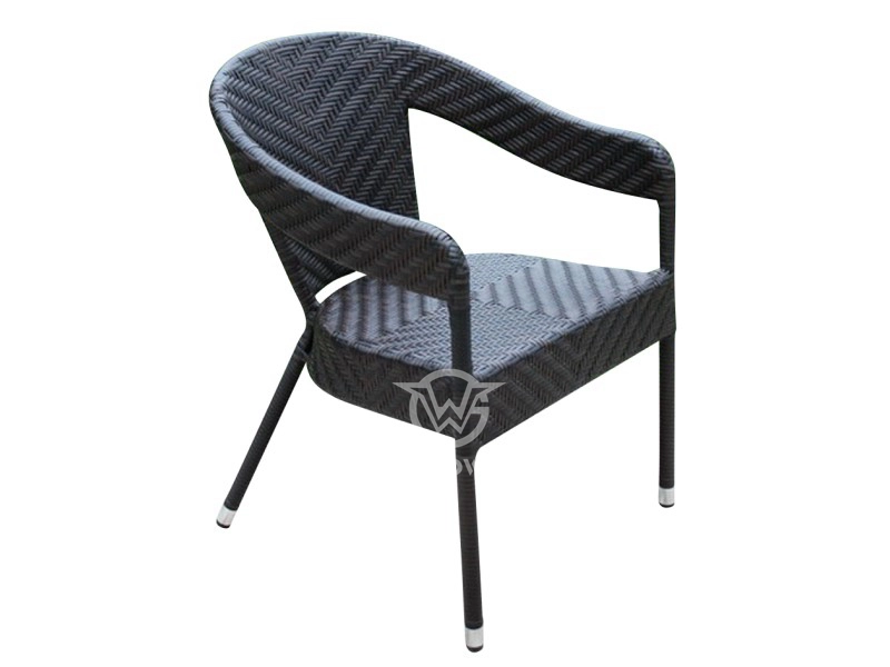 Aluminum Frame Hand Weave Rattan Dining Chair Patio