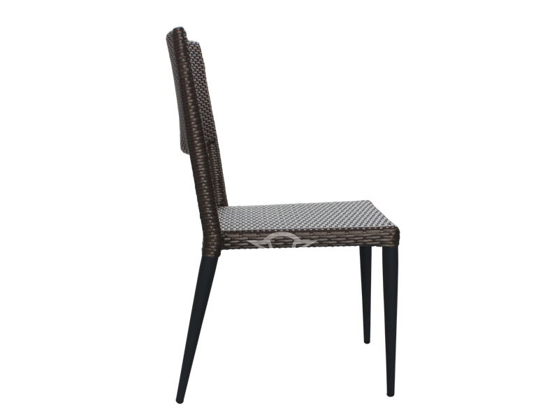 Outdoor Metal Frame Hand Woven Rattan Side Chair