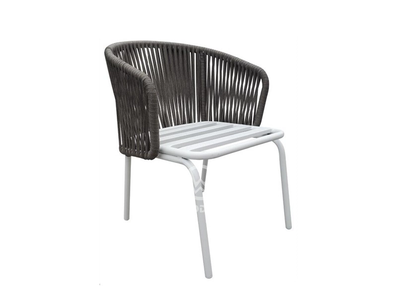 Outdoor Aluminum Frame Weave Rope Dining Chair