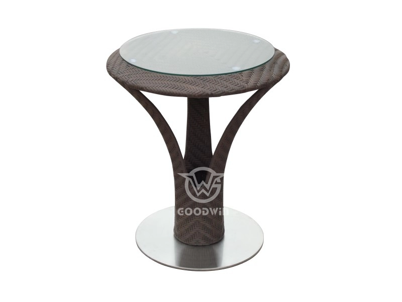 Small Space Round Synthetic Rattan Table Patio