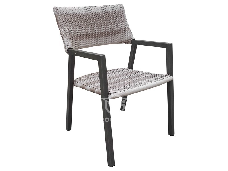 Outdoor Aluminum Printed Frame Rattan Dining Chair