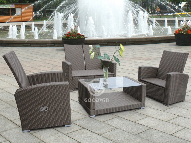 Outdoor Patio Furniture High Back Rattan Sofa Set