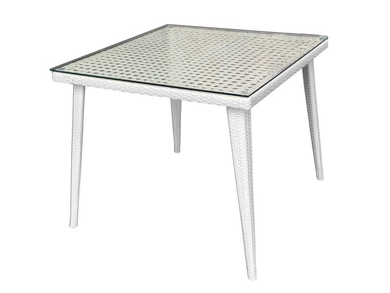 Garden Furniture Square Aluminum Frame Rattan Dining Table