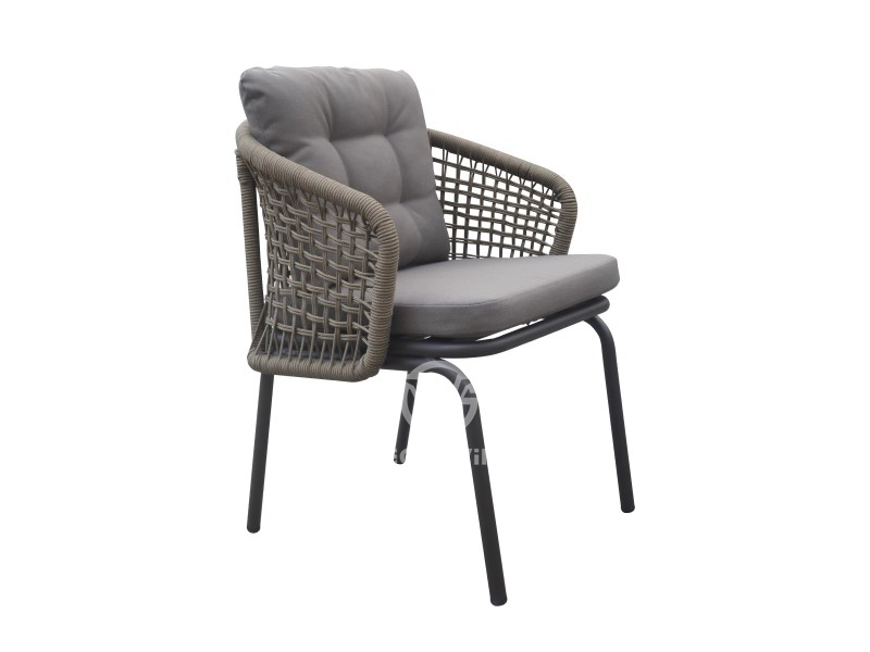 Hotel Outdoor Furniture Metal Frame Rope Dining Armchair