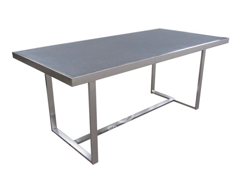 Outdoor Stainless Steel Frame Rectangle Dining Table