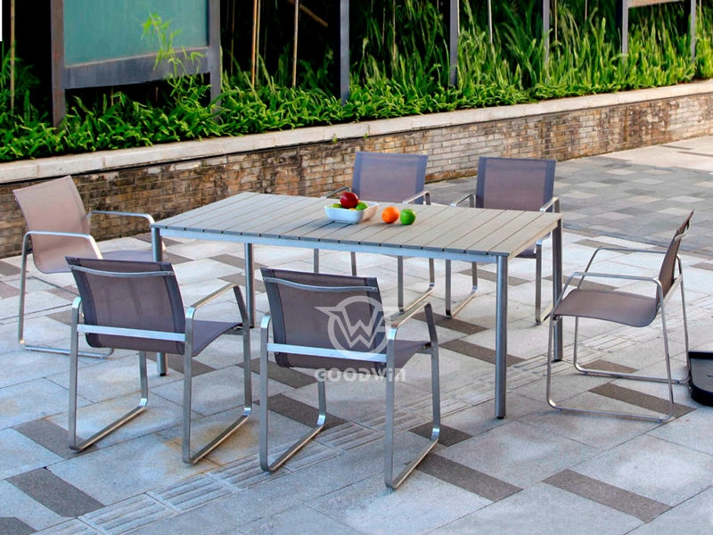 Patio Stainless Steel Furniture Dining Set