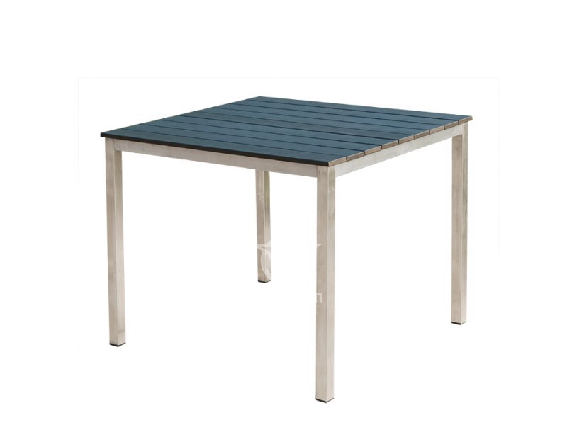 Square Metal Frame Poly-wood Dining Table Patio