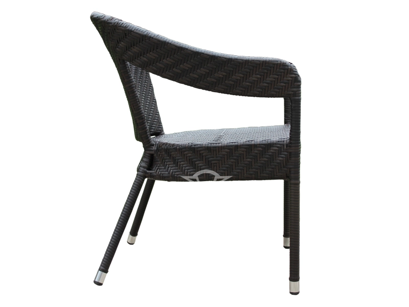 Aluminum Frame Hand Weave Rattan Dining Chair Patio