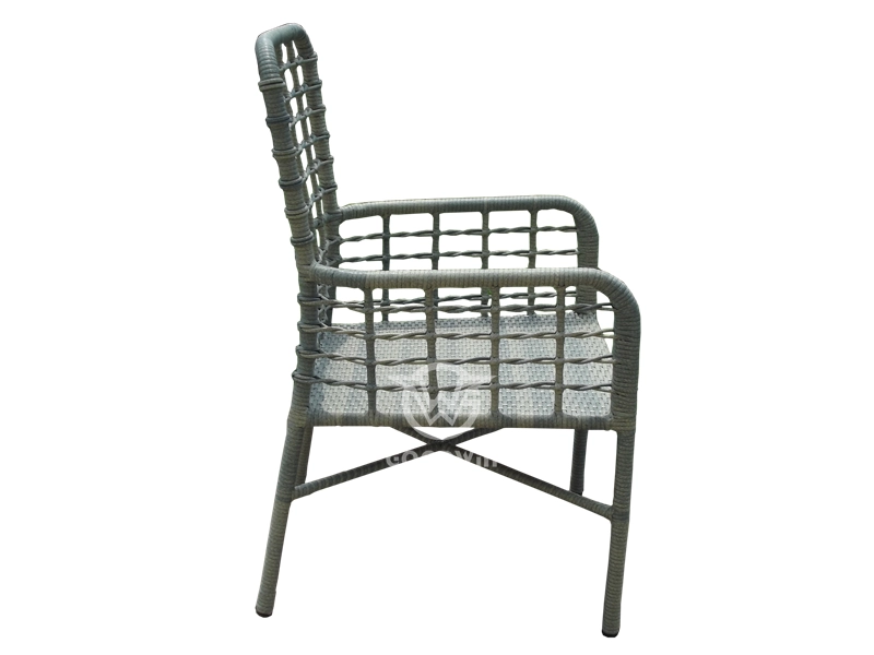 All Weather Metal Frame Hand Weave Rattan Dining Chair