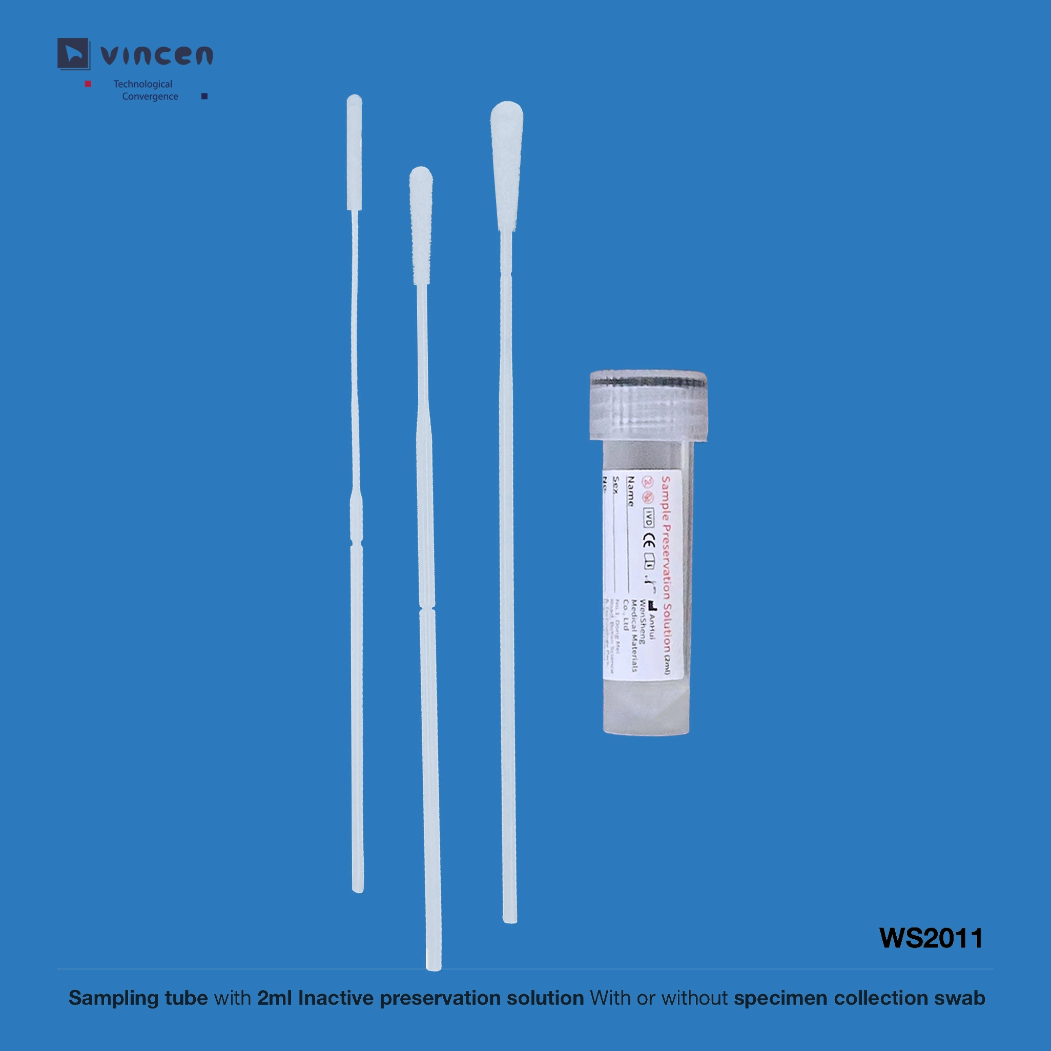 Disposable Viral Transport tube with swab