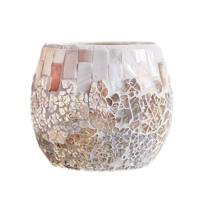 Shell Spherical Mosaic Glass Candle Holder