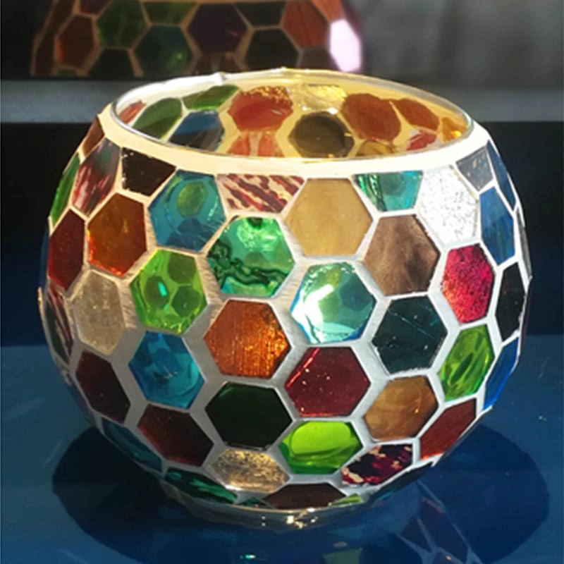 Brilliant Colorful Honeycomb Design Candle Holder