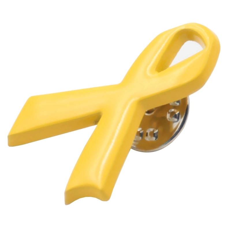 Customized 3D yellow charity ribbon pin