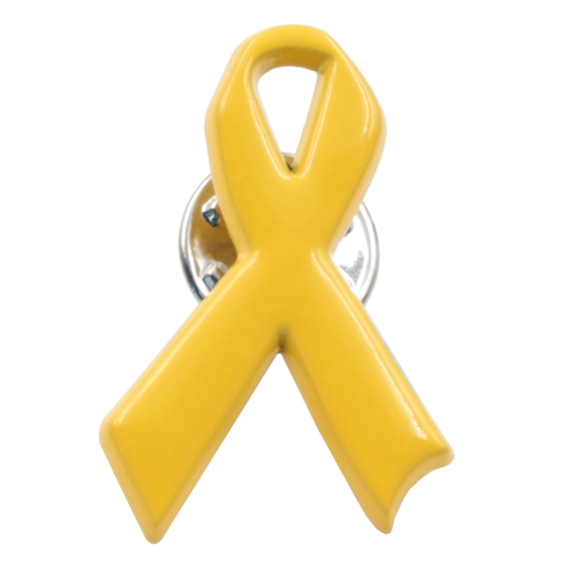 Customized 3D yellow charity ribbon pin